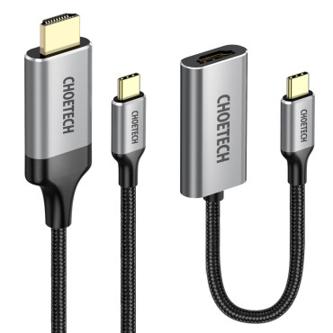 USB HUB Τύπος C - HDMI 2.0 + HDMI 2M Γκρι καλώδιο