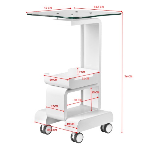 Table Cosmétique pour Appareil 082 ACTIVESHOP Métal et Verre