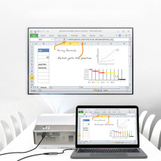 USB Hub Type C - HDMI 2.0 + HDMI 2M Gråkabel