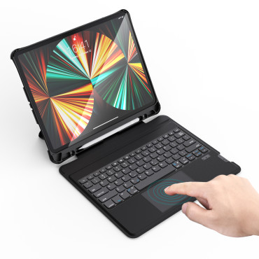 Case Tastatūras korpuss iPad Pro 12.9 "+ bezvadu Bluetooth tastatūra melna
