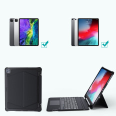 Case Tastatūras korpuss iPad Pro 12.9 "+ bezvadu Bluetooth tastatūra melna