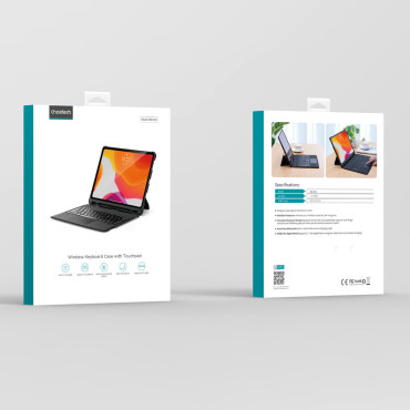 Fall Tastaturkoffer für iPad Pro 12.9 "+ Wireless Bluetooth-Tastatur schwarz