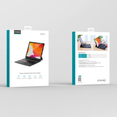 Case Tastatūras korpuss iPad Pro 12.9 "+ bezvadu Bluetooth tastatūra melna