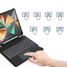 Case Tastatūras korpuss iPad Pro 12.9 "+ bezvadu Bluetooth tastatūra melna