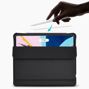 Case Tastatūras korpuss iPad Pro 12.9 "+ bezvadu Bluetooth tastatūra melna