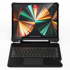 Case Tastatūras korpuss iPad Pro 12.9 "+ bezvadu Bluetooth tastatūra melna