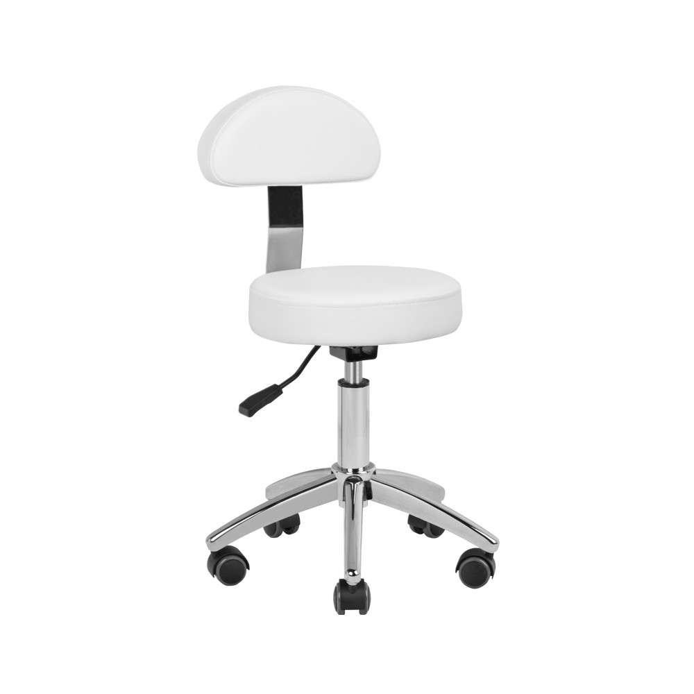 304p white cosmetic pedicure stool — front view
