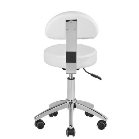 304p white cosmetic pedicure stool — front view