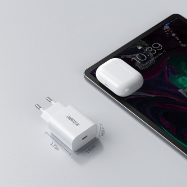 Carregador de rede USB Tipo c pd 20w branco