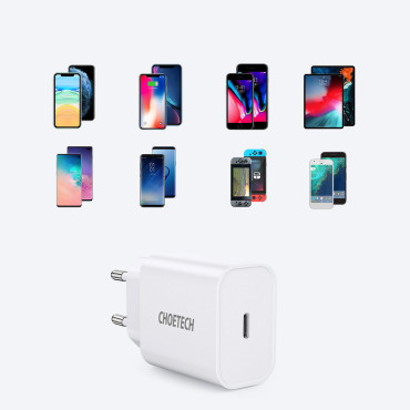 Carregador de rede USB Tipo c pd 20w branco