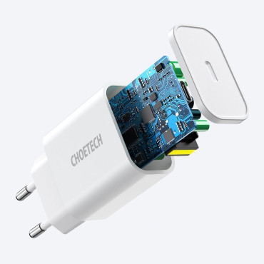 Carregador de rede USB Tipo c pd 20w branco