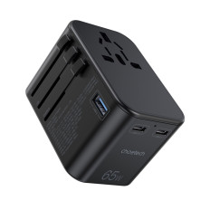 Chargeur de voyage rapide UK UK USA AUS 3XUSB 30-65W Noir