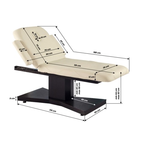 Spa cosmetische tafel Azzurro 805 1 motor venge / latte verwarmd