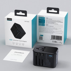 Ātrā ceļojuma lādētājs UK UK USA Aus 3xusb 30-65W melns
