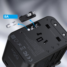 Ātrā ceļojuma lādētājs UK UK USA Aus 3xusb 30-65W melns