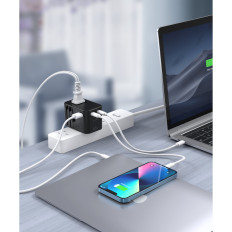 Ātrā ceļojuma lādētājs UK UK USA Aus 3xusb 30-65W melns