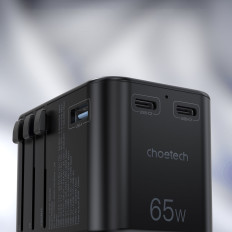 Ātrā ceļojuma lādētājs UK UK USA Aus 3xusb 30-65W melns