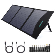 Cargador solar solar plegable 120W DC 3 xusb negro