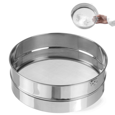 Dubbel konfektyr för siktat pulveriserat socker. 407mm stål - Hendi 637821