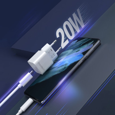 20W USB tīkla lādētājs C tipa balts
