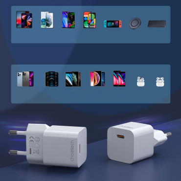 20W USB tīkla lādētājs C tipa balts