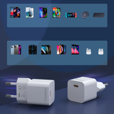 20W USB síťová nabíječka typ C bílá