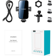 Induksjonslader med bilholder + magnetiske svarte tips