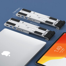 Stanoviště pro laptop PD USB-C HDMI 2xUSB-A 1xUSB-C 1xsd 1xtf černá