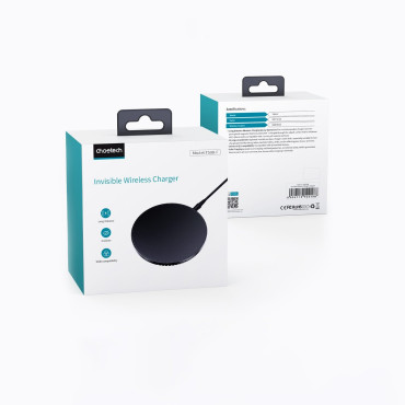 Carregador de cerâmica 10W + carregador da UE com cabo de alimentação preto