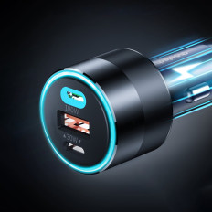Carregador de carro rápido 130W 2xUSB-C + USB-A Black