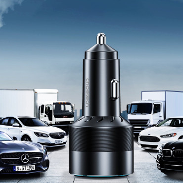 Carregador de carro rápido 130W 2xUSB-C + USB-A Black