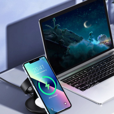 Estação de carregamento indutivo para iPhone Airpods Pro Apple Assista 3in1 Preto