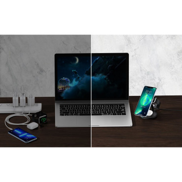 Induktīvā iekraušanas stacija iPhone Airpods Pro Apple Skatīties 3in1 melns