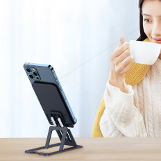 Faltständer auf dem Telefon Smartphone-Graustablette