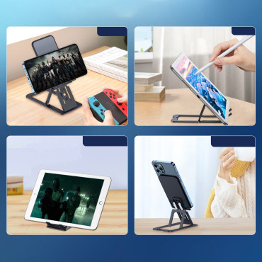 Zložljivo stojalo na pametnem telefonu s sivo tableto
