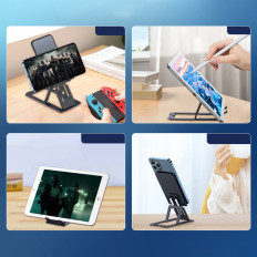 Suporte de dobramento no tablet cinzento de smartphone do telefone