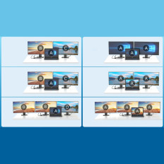 Multifunktionel nav adapter med USB-C USB-A Display VGA AUX SD TF 12W1 GRAY