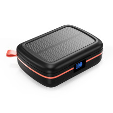 Brezžične slušalke TWS vodoodporna s solarnim polnilnikom in PowerBank 2500Mah Black
