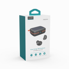 Brezžične slušalke TWS vodoodporna s solarnim polnilnikom in PowerBank 2500Mah Black