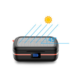 Brezžične slušalke TWS vodoodporna s solarnim polnilnikom in PowerBank 2500Mah Black