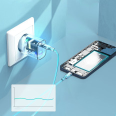 Network Charger Q5004 20W PD iPhone 12 13 Seadke 2tk valge