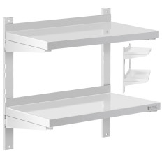 Estante de catering de sellado de pared doble con acero ajustable 60 x 30 cm