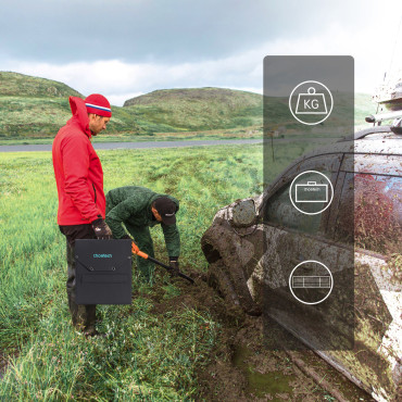 Solárna solárna nabíjačka 100W Skladacia USB-C 2XUSB PD QC čierna