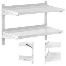 Catering-Wandfrühstück doppelt mit verstellbarem Stahl 80 x 40 cm