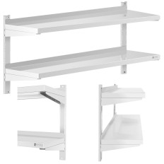 Scaffale per catering a parete Doppia doppia con acciaio regolabile 120 x 40 cm