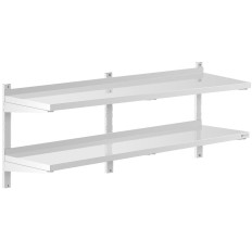 Catering Wall Shelpe Double-Grave Doppia con acciaio regolabile 150 x 40 cm