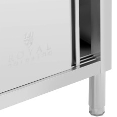 Gastronomijos lentelė su spintele su nuo durų iki durų plienu 120 x 50 cm iki 390 kg