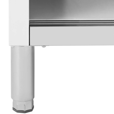 Gastronomijos lentelė su spintele su nuo durų iki durų plienu 120 x 50 cm iki 390 kg