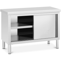 Gasztronómiai asztal szekrény ajtó-ajtó acél 120 x 50 cm és 390 kg