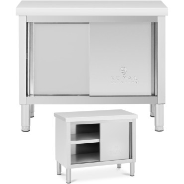 Gastronomijos stalas su spintele su plienu. 100 x 50 cm iki 330 kg